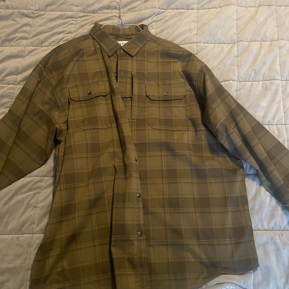 Men's Casual Button Down Shirt - Olive Plaid